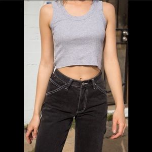NWT Brandy Melville Grey Cropped Ribbed Tank Top